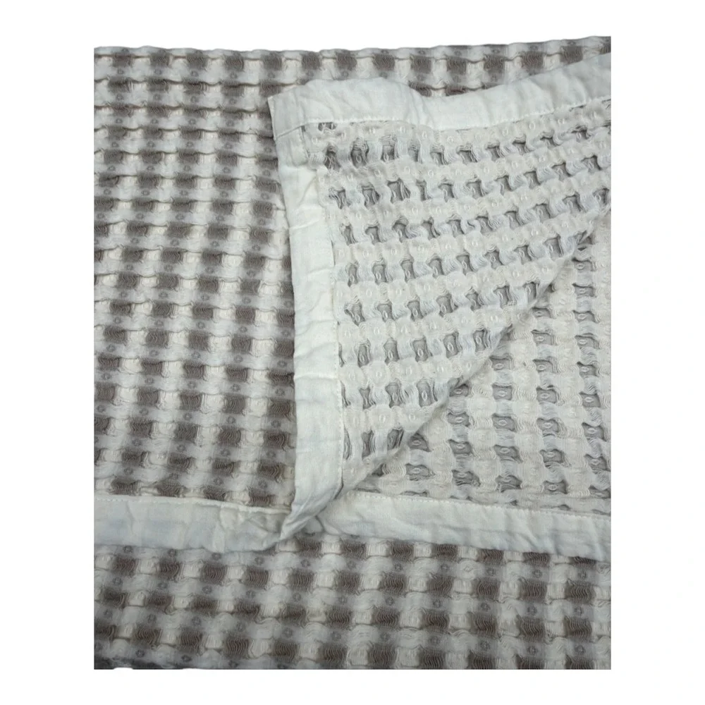 Parachute Waffle Cotton Throw 50x70 Putty NWT